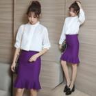 Knit Ruffle Hem Skirt
