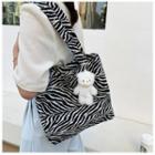 Zebra Print Cotton Tote Bag