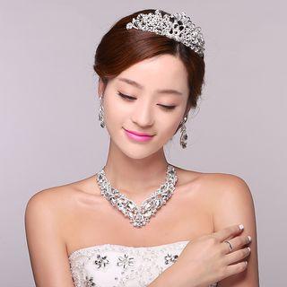 Set : Embellished Tiara + Earrings + Necklace
