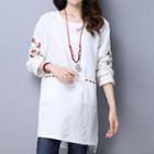 Floral Embroidered Long-sleeve Tunic