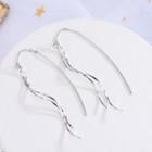925 Sterling Silver Swirl Fringed Earring Es872 - 1 Pair - One Size