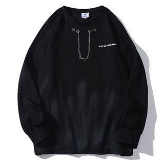 Lettering Chain Strap Sweatshirt