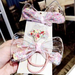 Bow-accent Hair Clip Set