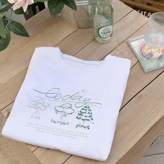 Short Sleeve Round Neck Print Tee