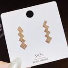 Zigzag Rhinestone Alloy Dangle Earring E0373 - 1 Pair - Gold - One Size