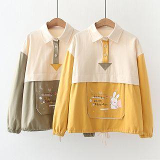 Print Half-button Overhead Jacket