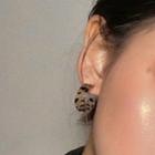 Circle Leopard Earring Coffee - 1362a#