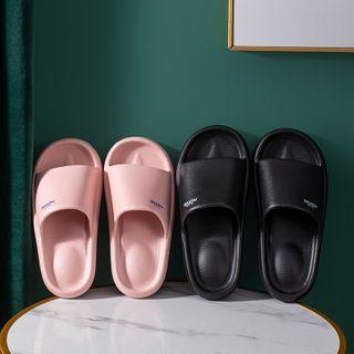 Lettering Print Slide Sandals
