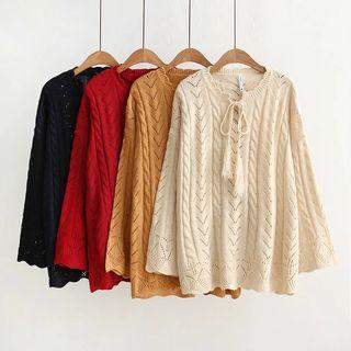 Tasseled Open-knit Top