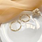 Hoop Sterling Silver Earring Ear Stud - 1 Pair - Gold - One Size