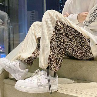 Leopard Print Panel Pants