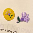 Asymmetrical Flower Earring 1 Pair - Asymmetrical Flower Earring- Purple - One Size