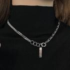 Bar Pendant Alloy Necklace Silver - One Size