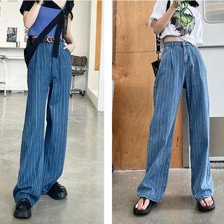 Striped Loose Fit Jeans