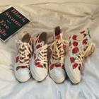Strawberry Print Canvas Sneakers / High-top Sneakers