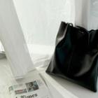 Pleather Shopper Bag Black - One Size