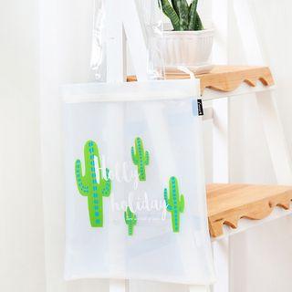Cactus Print Translucent Tote Bag