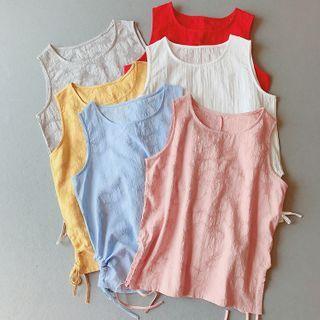 Drawstring Linen Tank Top