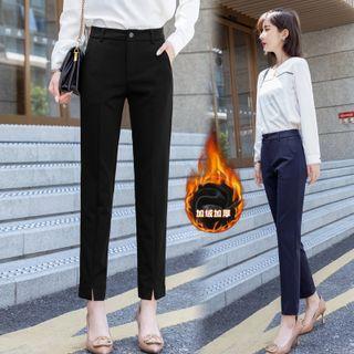 High-waist Plain Fleece Dress Pants