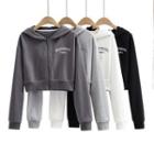 Long Sleeve Lettering Zip-up Jacket