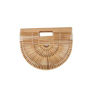 Cutout-handle Semicircle Bamboo Tote