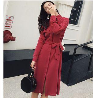 Hidden Placket Midi Shirtdress