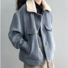Shearling Collar Corduroy Shirt Jacket