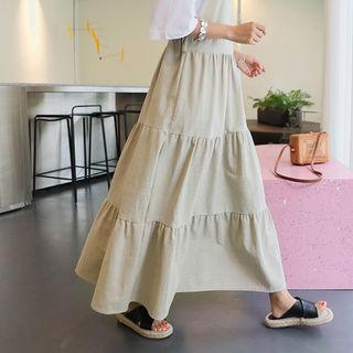 Tiered Cotton Maxi Overall Dress