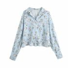 Long-sleeve Dog Print Blouse