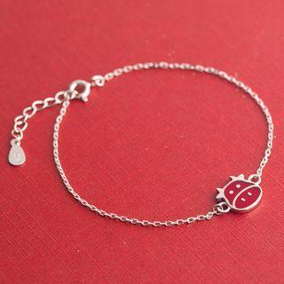 Cow Bracelet Silver & Red - One Size