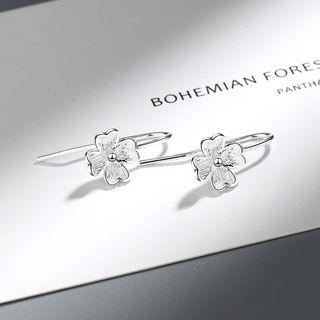 Floral Earring 1 Pair - Silver - One Size