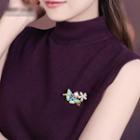 Retro Butterfly Faux Pearl Alloy Brooch