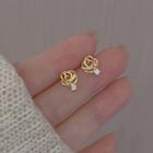 Flower Sterling Silver Earring 1 Pair - Gold - One Size