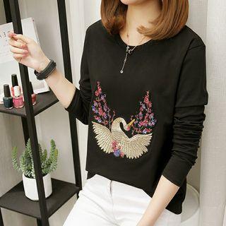 Appliqued Long-sleeve T-shirt