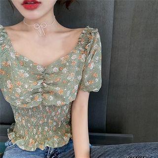 Floral Off-shoulder Cropped Blouse