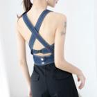 Cross Strap Denim Top