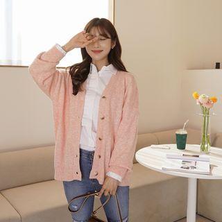 V-neck Colored Boxy Cardigan