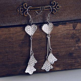 925 Sterling Silver Heart Drop Earrings