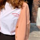 Letter-detail Colored T-shirt