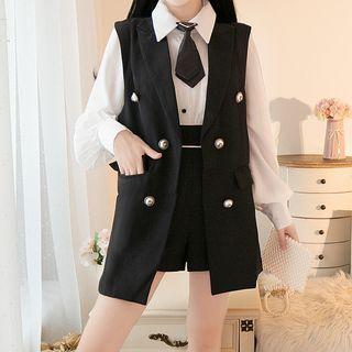 Button Vest / Shorts / Blouse / Set