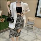 Short-sleeve Applique Blazer