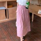Floral Crinkle Midi A-line Skirt