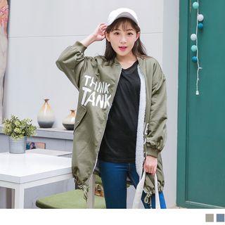 Zipper Lettering Loose-fit Jacket