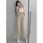 Adjustable-waist Straight-cut Dress Pants