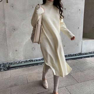 Turtleneck Boxy-fit Long Dress