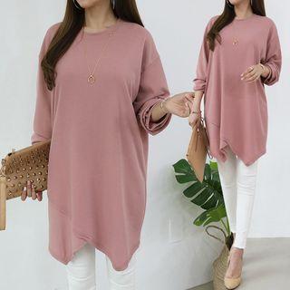 Cutout-hem Longline T-shirt