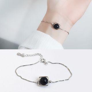 925 Sterling Silver Caged Bead Bracelet 925 Silver - As Shown In Figure - One Size