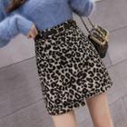 Leopard Print Mini Wrap Skirt