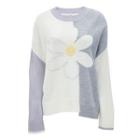 Flower Print Color Block Sweater