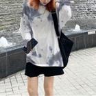Long-sleeve Round Neck Tie-dye Loose Fit T-shirt